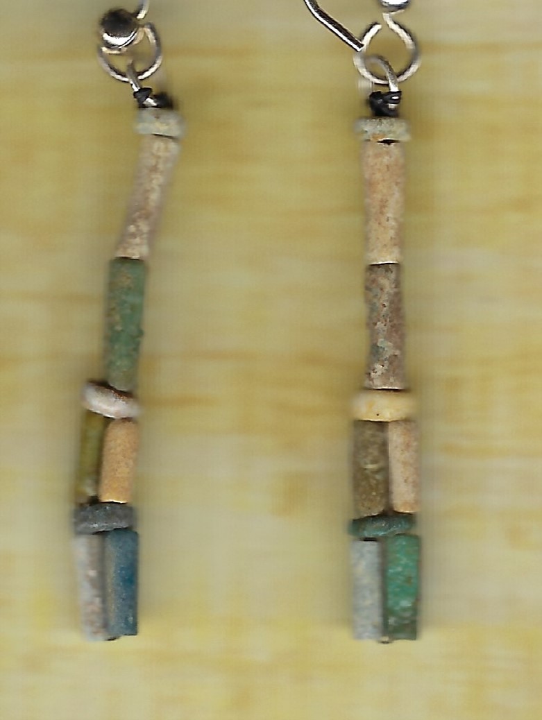 Ancient Egyptian Mummy Bead Earrings