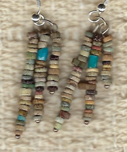 Ancient Egyptian Mummy Bead Earrings