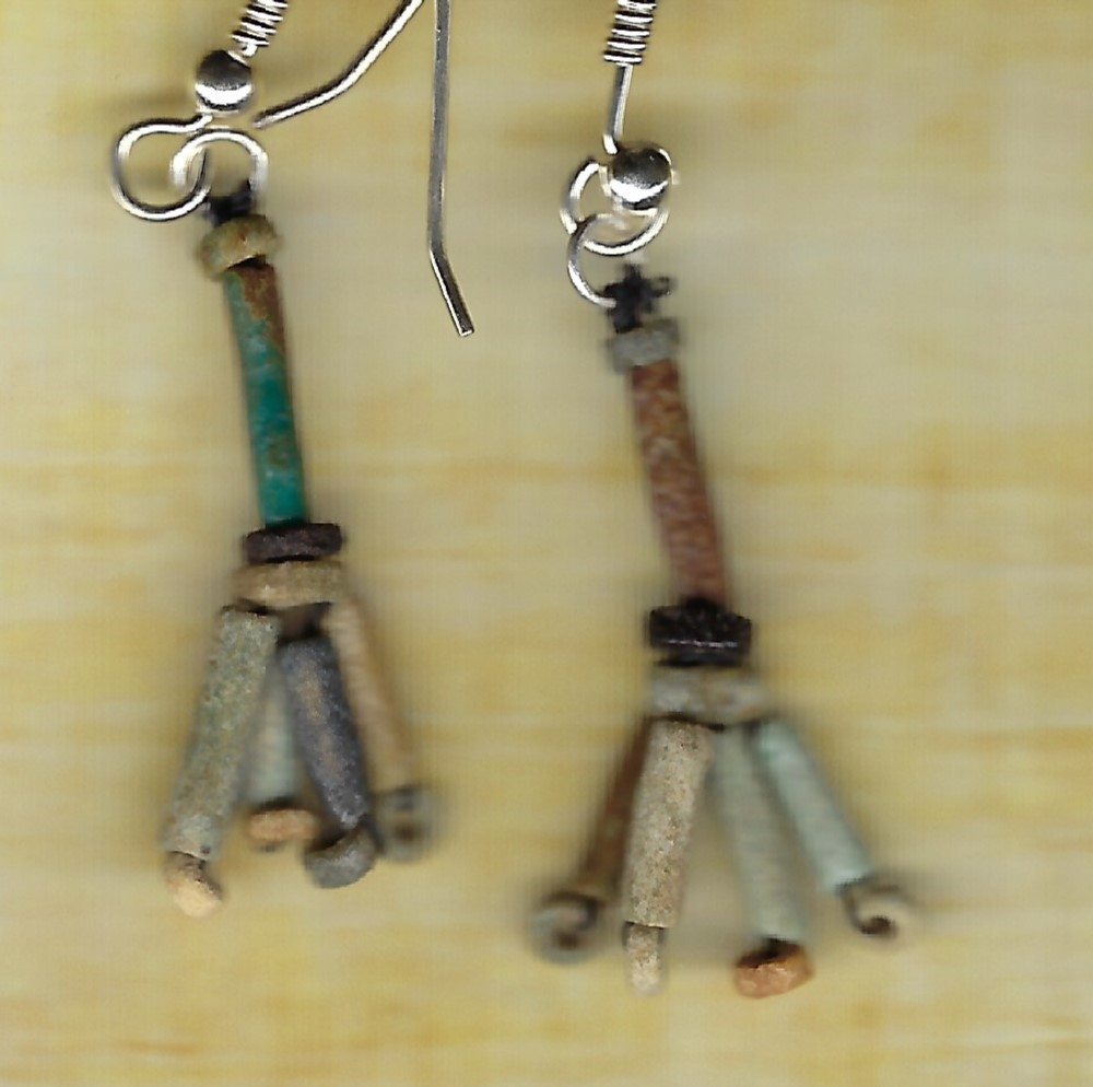 Ancient Egyptian Mummy Bead Earrings