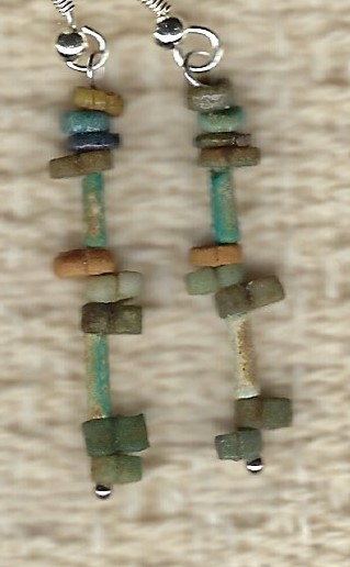 AncientEgyptian Mummy Bead Earrings