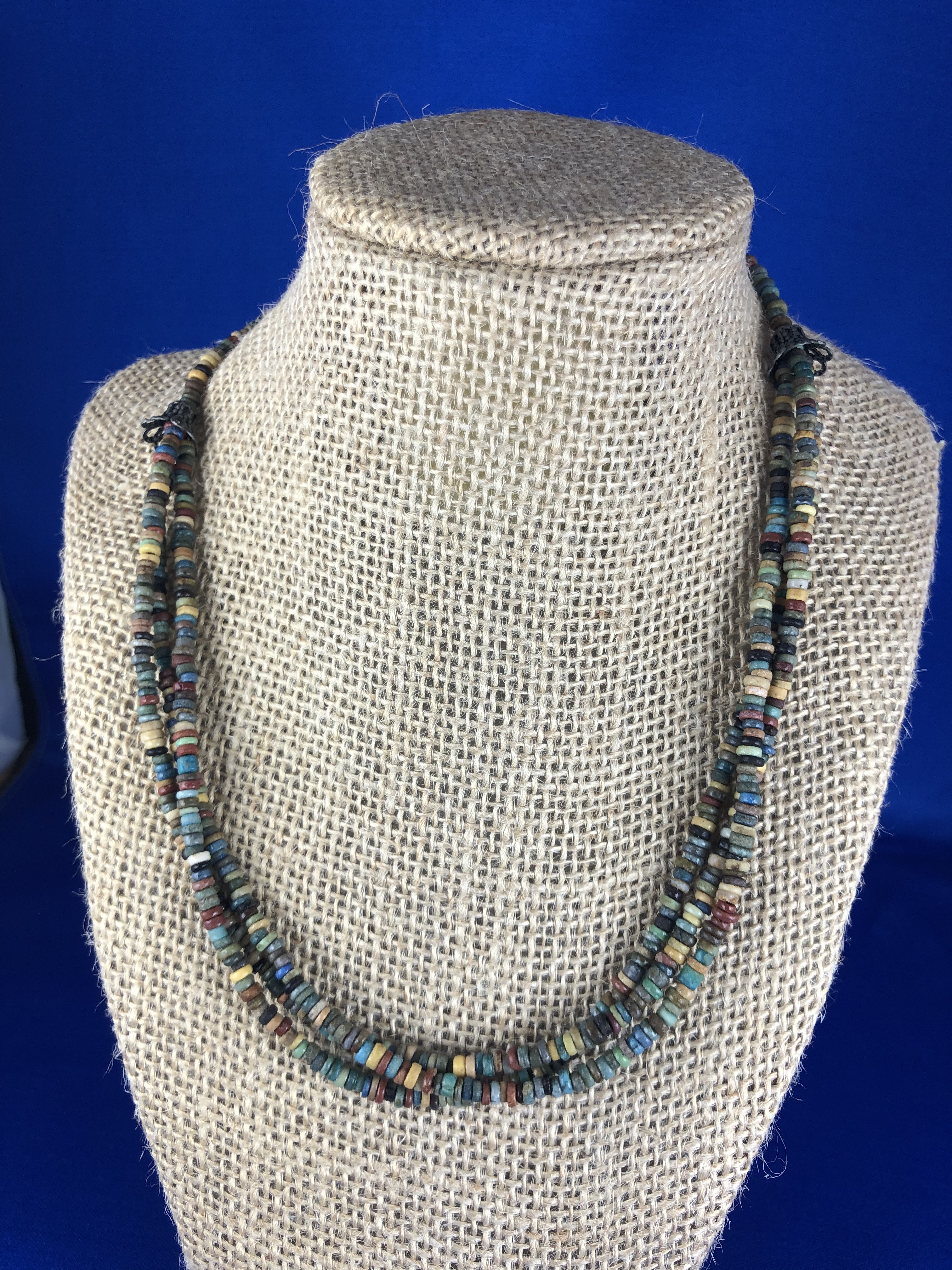 Ancient Egyptian Faience Mummy Bead Necklace 