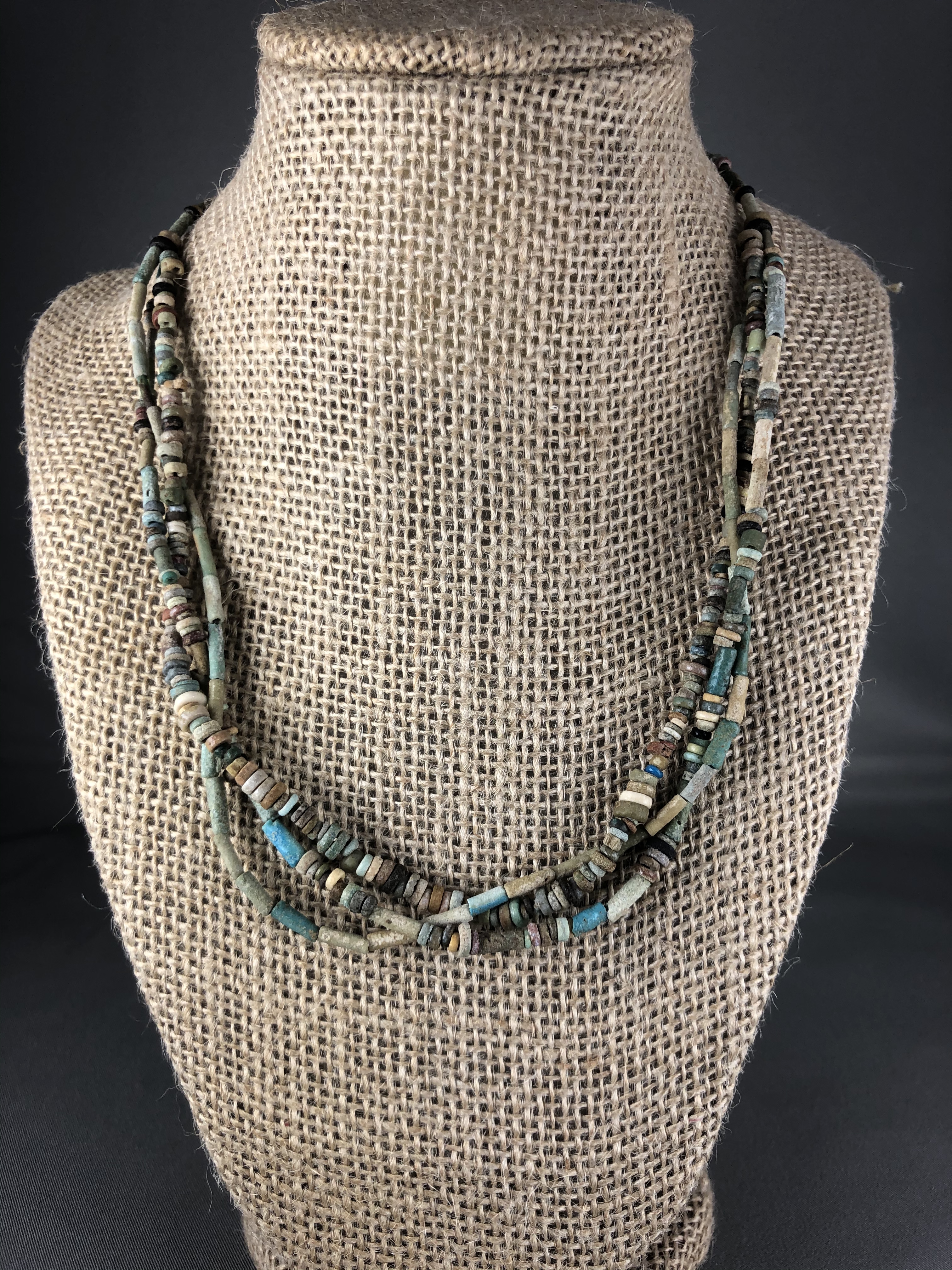 Ancient Egyptian FAience Mummy Bead Necklace